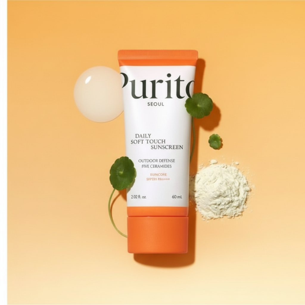 PURITO SEOUL - DAILY SOFT TOUCH SUNSCREEN SPF50+ PA++++ - Lehký a zklidňující opalovací krém s ceramidy a centellou 60 ml