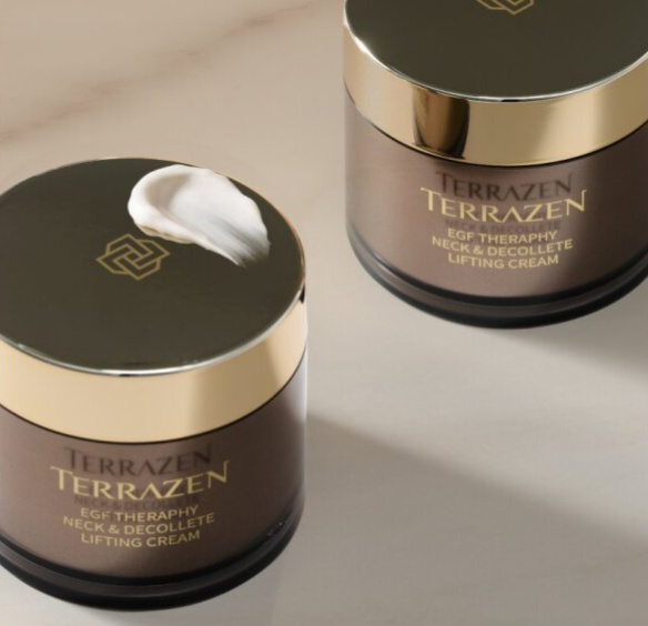 Terrazen - EGF Therapy Neck & Decollete Lifting Cream - Intenzivní liftingový krém na krk a dekolt s EGF a Volufilinem pro pevnější kontury a vyhlazenou pokožku 100 g