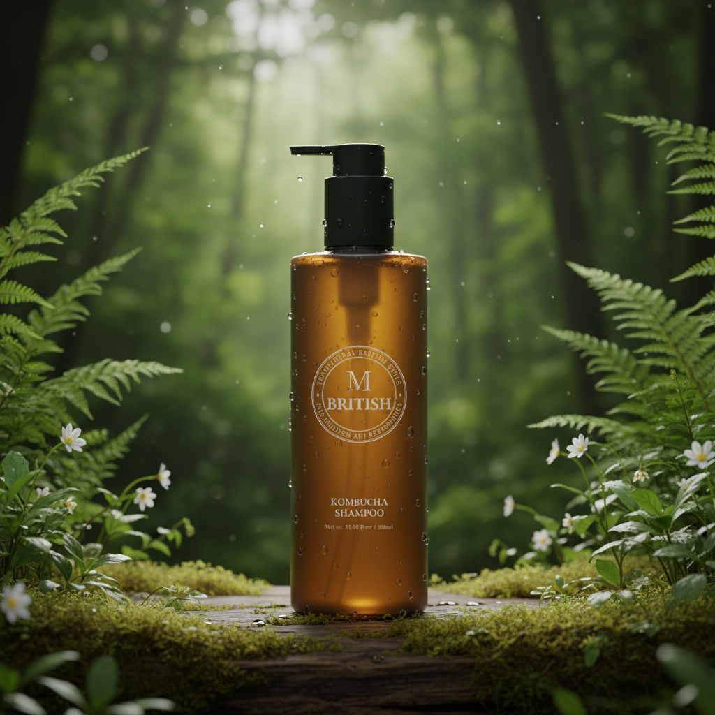 British M - Kombucha Shampoo - Korejský vlasový šampon bez silikonů proti vypadávání vlasů 350 ml