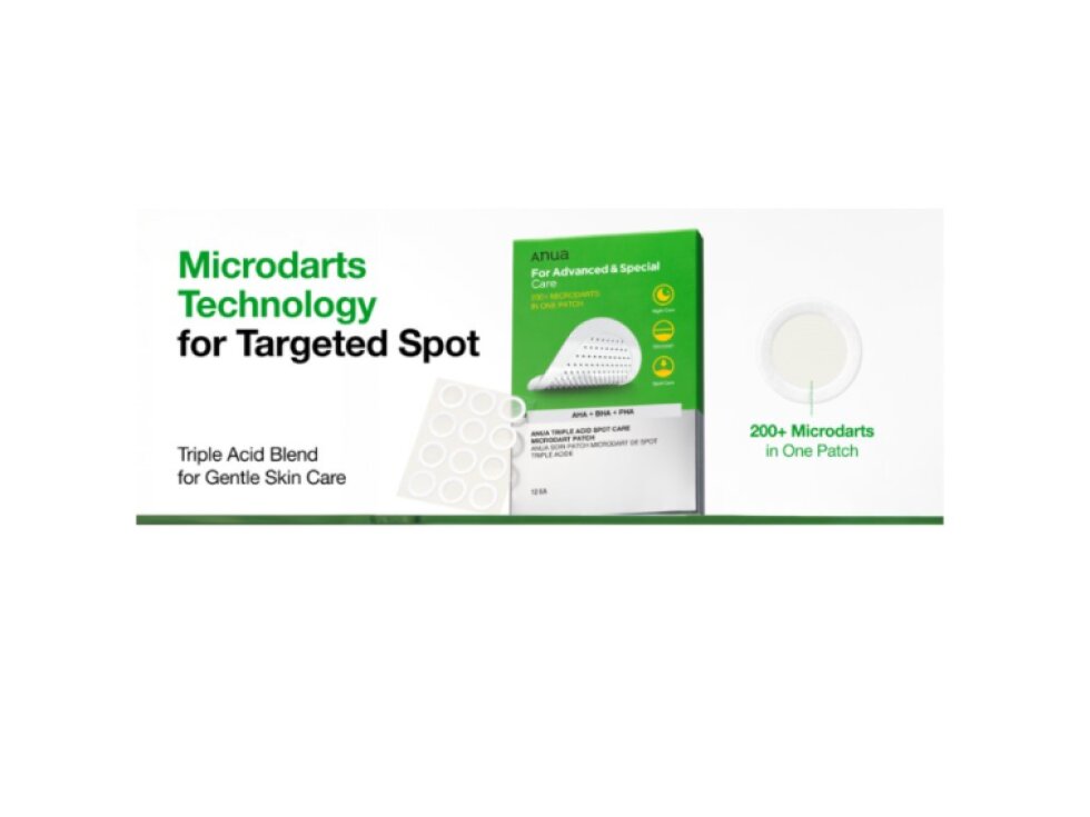 ANUA - TRIPLE ACID SPOT CARE MICRODART PATCH - Náplasti s mikrojehličkami na akné 12 ks