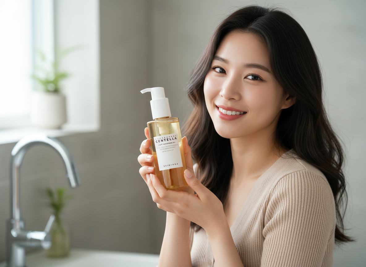 SKIN1004 - MADAGASCAR CENTELLA LIGHT CLEANSING OIL - Lehký odličovací olej s Centella Asiatica pro šetrné, ale důkladné čištění pleti 200 ml