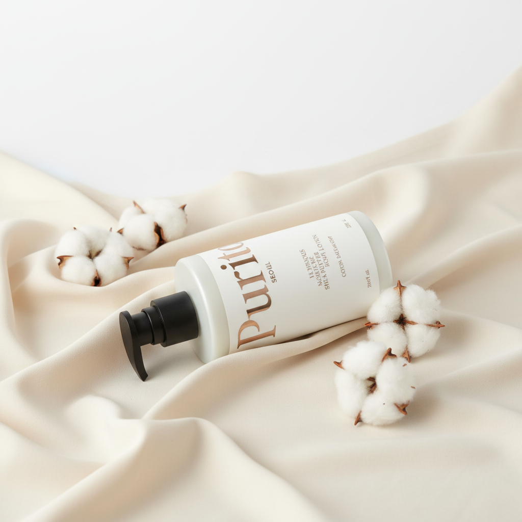 PURITO SEOUL - LUMINOUS MOISTURE SHEA BUTTER BODY LOTION COTTON DREAMLIGHT - Tělové mléko s bambuckým máslem a bavlněnou vůní 300 ml