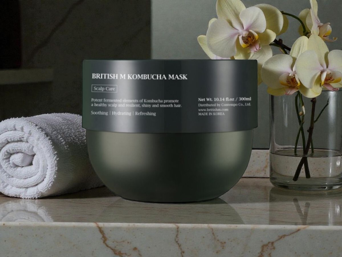 BRITISH M - KOMBUCHA MASK - Korejský vlasový balzám bez silikonů 300 g