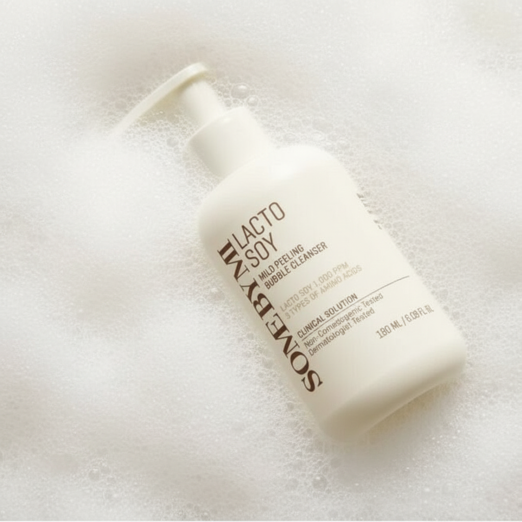 SOME BY MI – Lactosoy Mild Bubble Peeling Cleanser – Jemný peelingový čisticí gel s fermentovanou sójou 180 ml