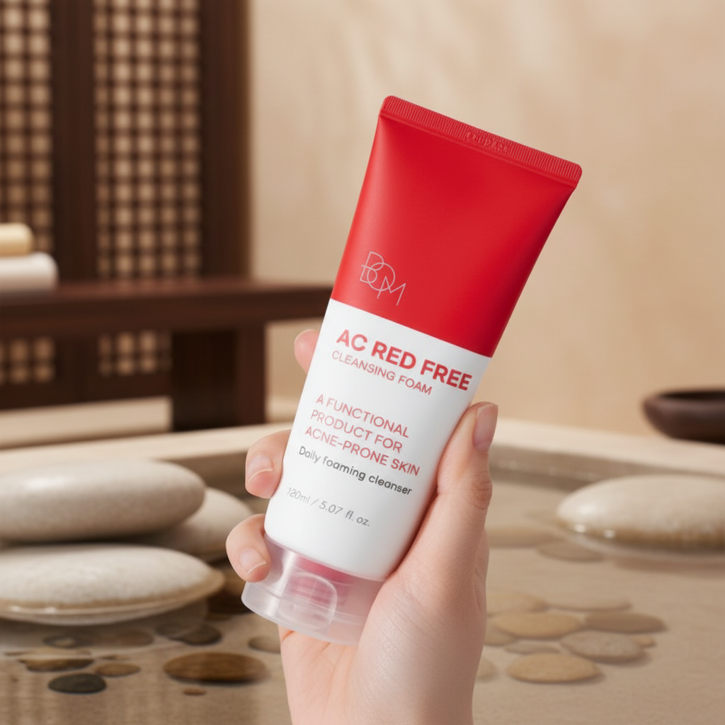 B.O.M. -AC RED FREE CLEANSING FOAM - Čisticí pěna s kyselinou salicylovou a Centellou 150 ml