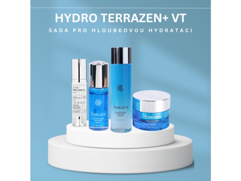 Hydro Terrazen a VT - Kompletní hydratační rituál pro obnovu, posílení bariéry a hladší texturu pleti 4 ks