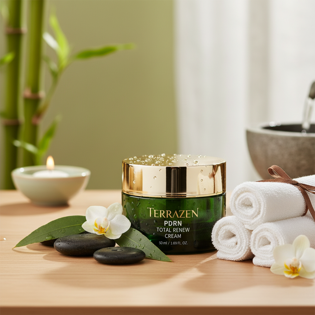 TERRAZEN - PDRN TOTAL RENEW CREAM - Protivráskový regenerační krém s PDRN, kolagenem a kyselinou hyaluronovou 50 ml