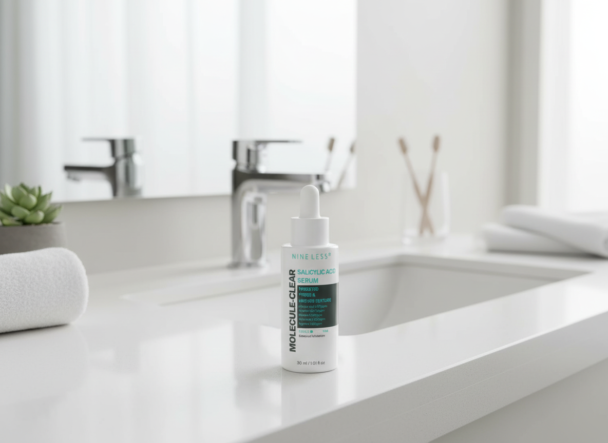 NINE LESS - MOLECULE CLEAR SALICYLIC ACID SERUM - Čisticí sérum s kyselinou salicylovou pro ucpané póry, akné a nerovnou texturu pleti 30 ml