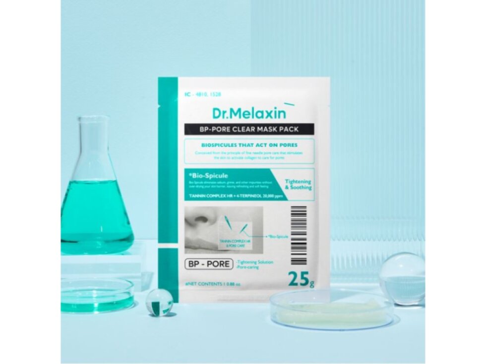 DR. MELAXIN - BP-PORE CLEAR MASK PACK - Čisticí a stahující plátýnková maska na póry s Bio-Spicule technologií 30 g