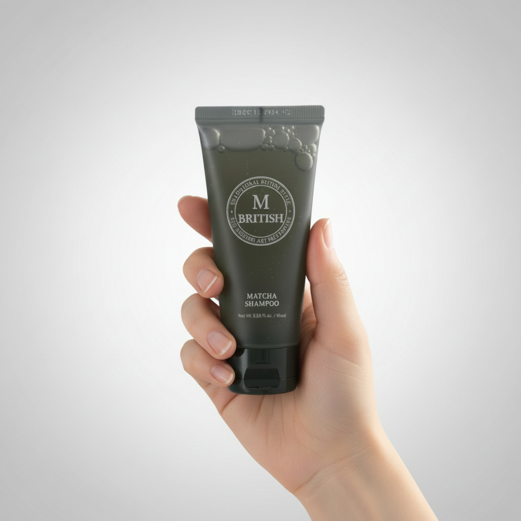 British M - Matcha Shampoo - Korejský posilující šampon s matchou proti vypadávání vlasů 60 ml