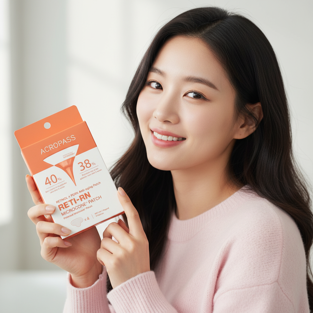 ACROPASS - RETINOL RETI-RN MICROCONE PATCH T SHAPED - Mikrojehličková anti-age náplast s retinolem a PDRN pro cílenou péči o hlubší vrásky glabella 4 ks