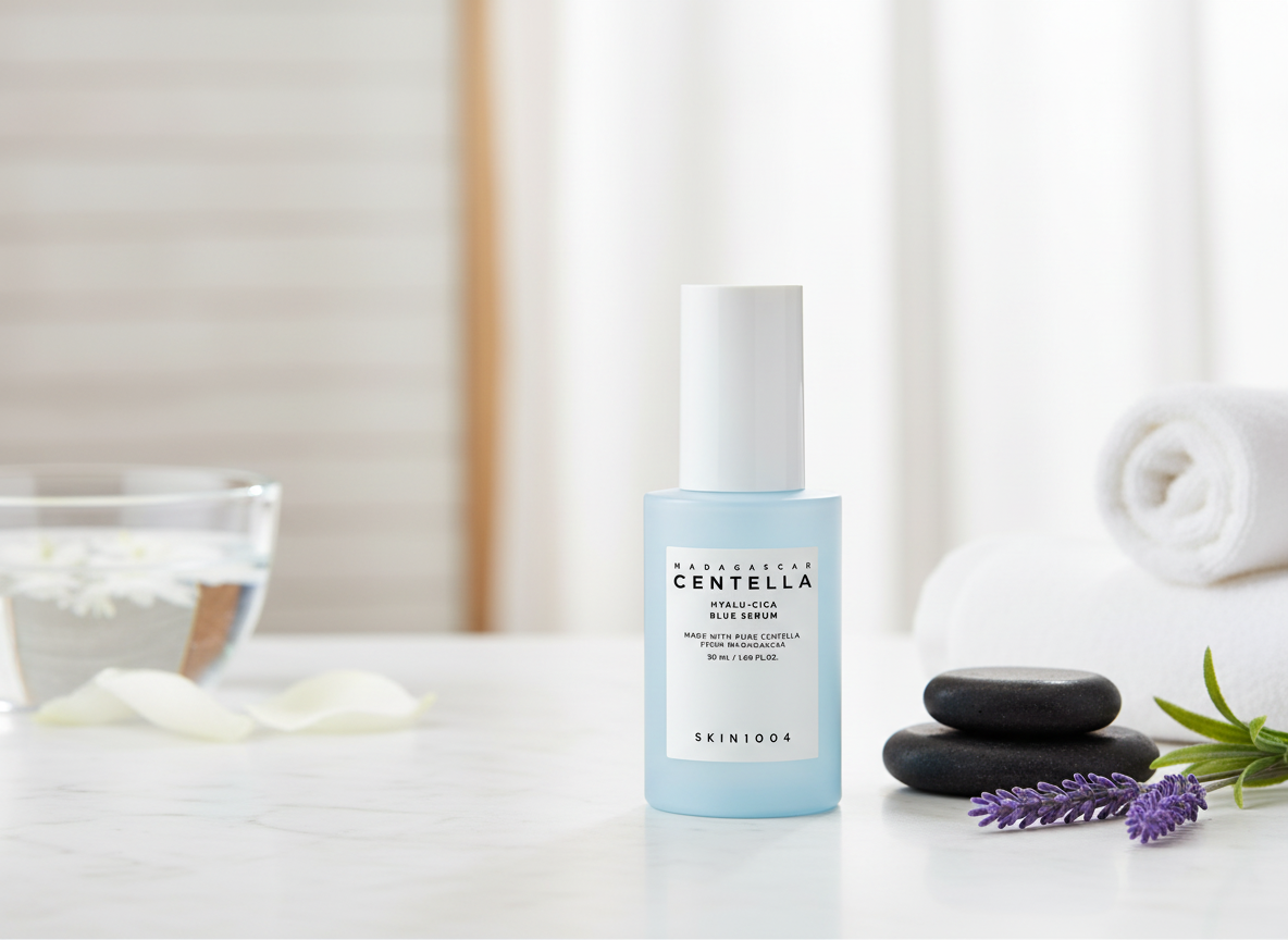 SKIN1004 - MADAGASCAR CENTELLA HYALU-CICA BLUE SERUM - Intenzivně hydratační a zklidňující sérum pro oslabenou a dehydratovanou pleť 50 ml