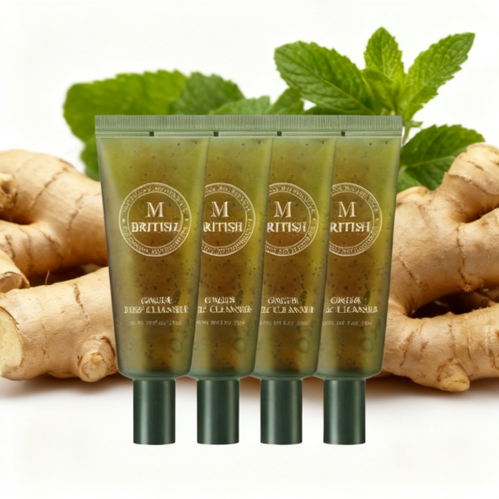 British M - Ginger Deep Cleanser - Hloubkově čisticí peelingový gel pro zdravou a vyváženou pokožku hlavy 20 ml × 4 ks