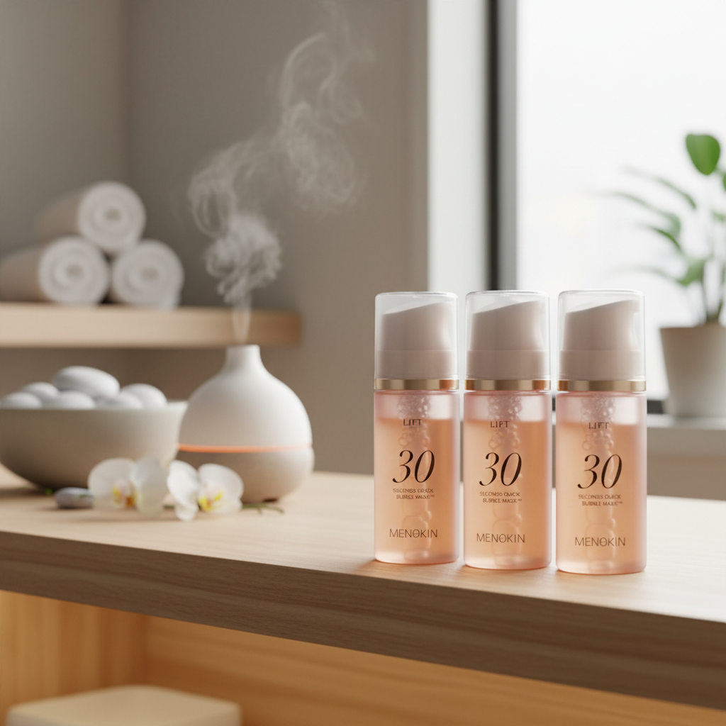 MENOKIN - 30 SECOND QUICK BUBBLE MASK LIFT - 30sekundové liftingové bublinkové sérum v masce s veganským kolagenem 95 ml