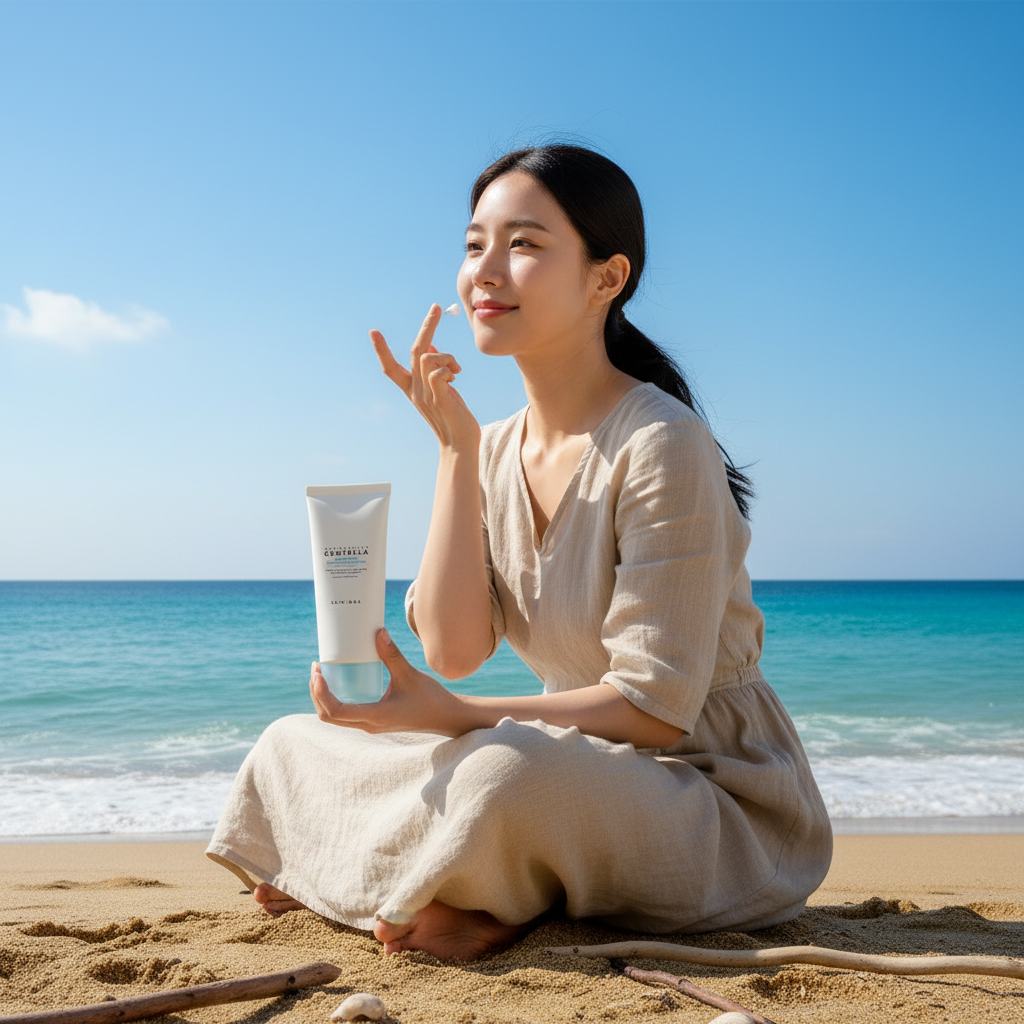 SKIN1004 - MADAGASCAR CENTELLA HYALU CICA WATER FIT SUN SERUM - Ultralehké hydratační opalovací sérum pro každodenní ochranu pleti SPF 50+ PA++++ 100 ml