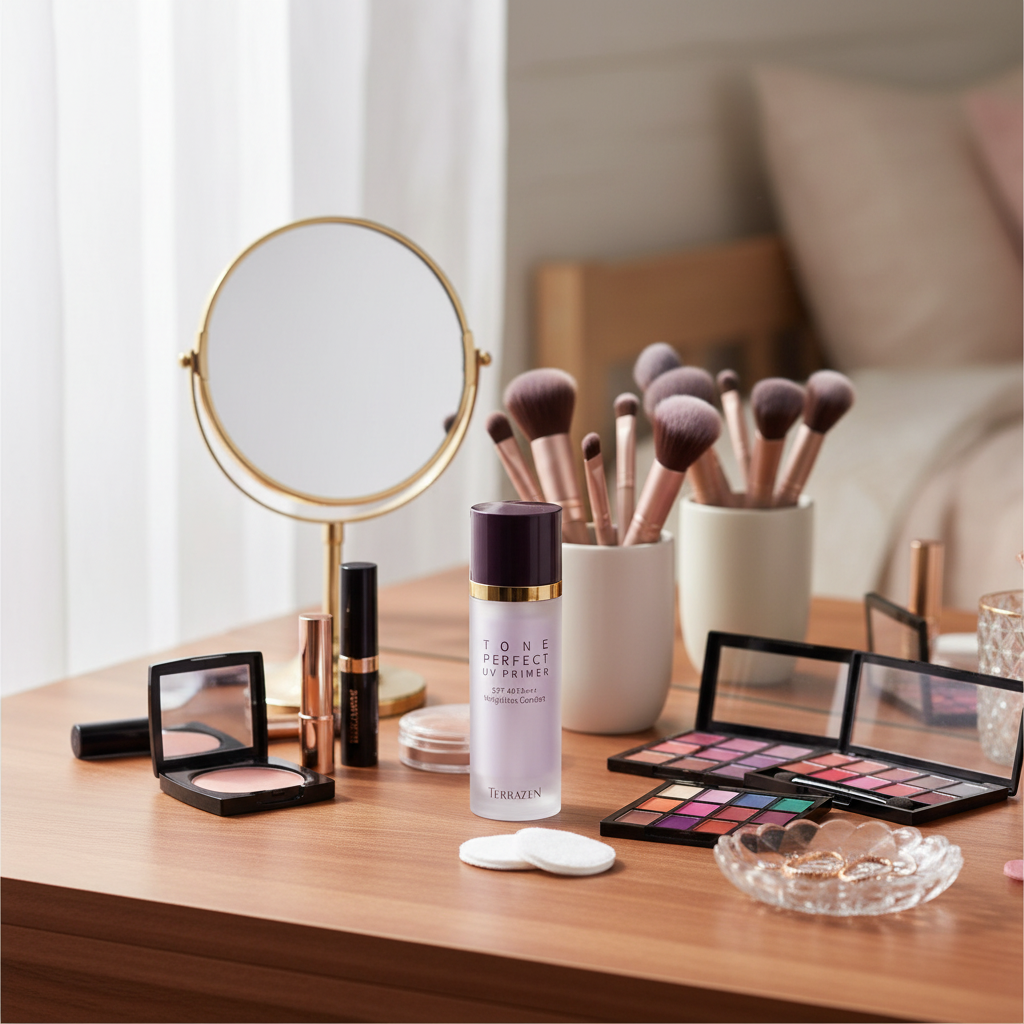 TERRAZEN - MAKE-UP TONE PERFECT PRIMER SPF40 PA+++ - Korekční CC krém & make-up primer s fialovým odstínem a minerálním SPF 30 ml