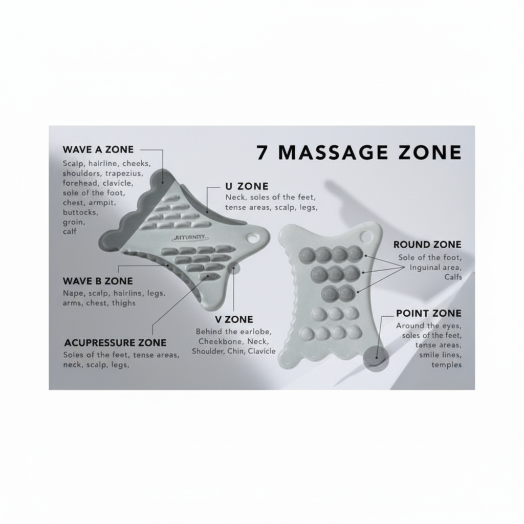 Returniti - Mini Guasha - Ručně vyráběná porcelánová gua sha pro masáž obličeje i těla