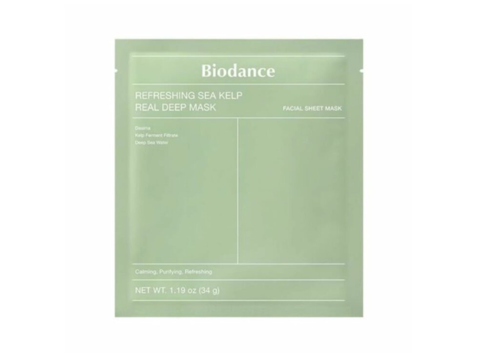 Biodance - Refreshing Sea Kelp Real Deep Mask - Zklidňující hydrogelová maska s fermentovanou mořskou řasou pro problematickou a mastnou pleť 34 g