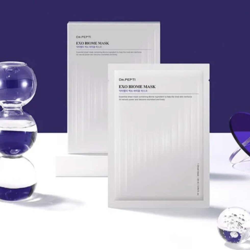 Dr. PEPTI – Exo Biome Mask – Regenerační plátýnková maska pro glass skin efekt 28 ml