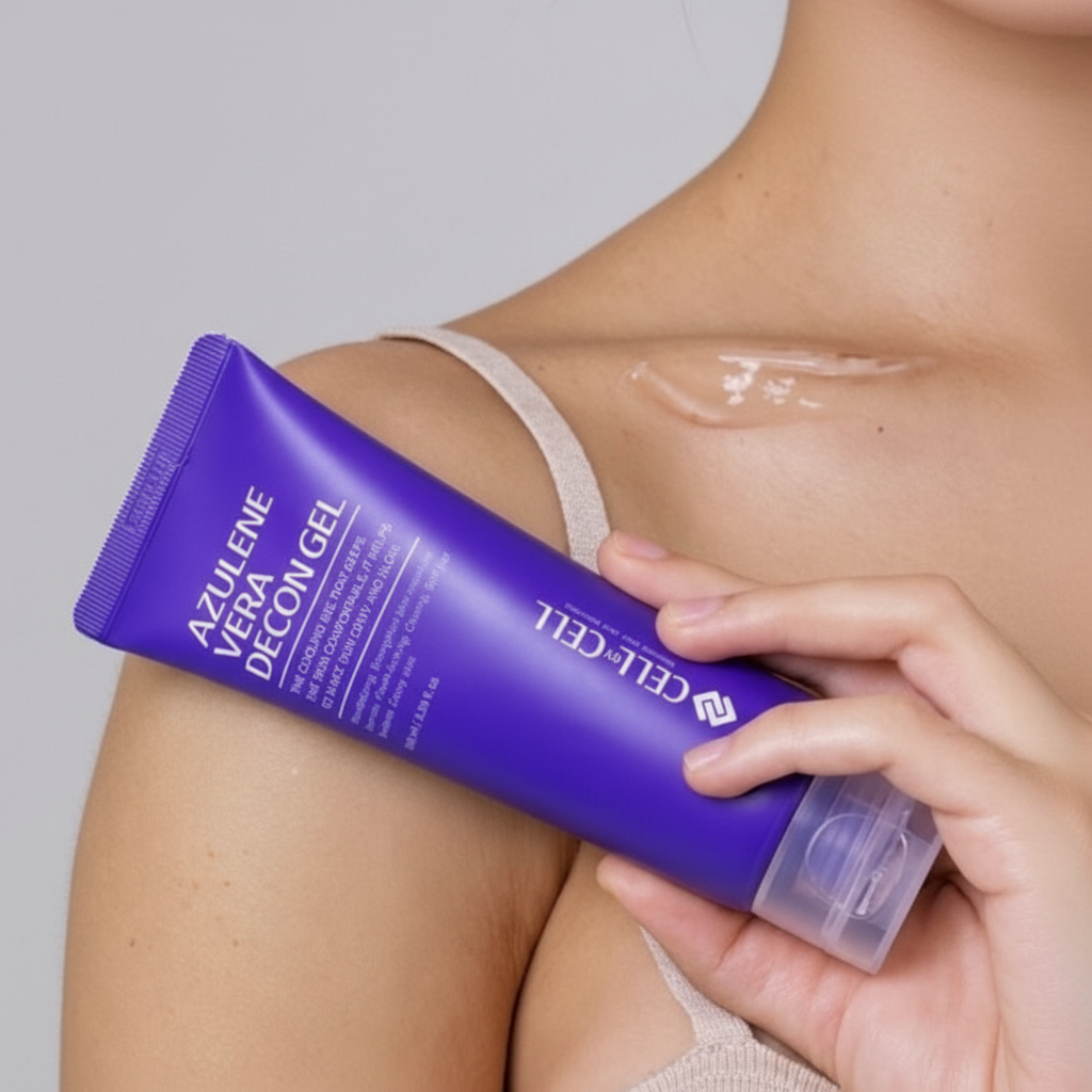 CELL BY CELL - AZULENE VERA DECON GEL - Vysoce koncentrovaný zklidňující gel s azulénem a CICA pro podrážděnou pleť 280 ml EXTRA VELKÉ BALENÍ