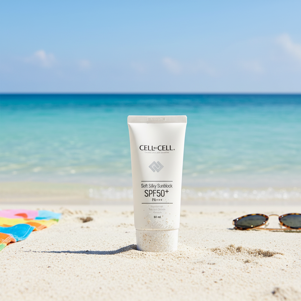 CELL BY CELL - SOFT SILKY SUN BLOCK SPF50+ PA+++ - Hydratační pleťový krém s SPF 50+ 50 ml