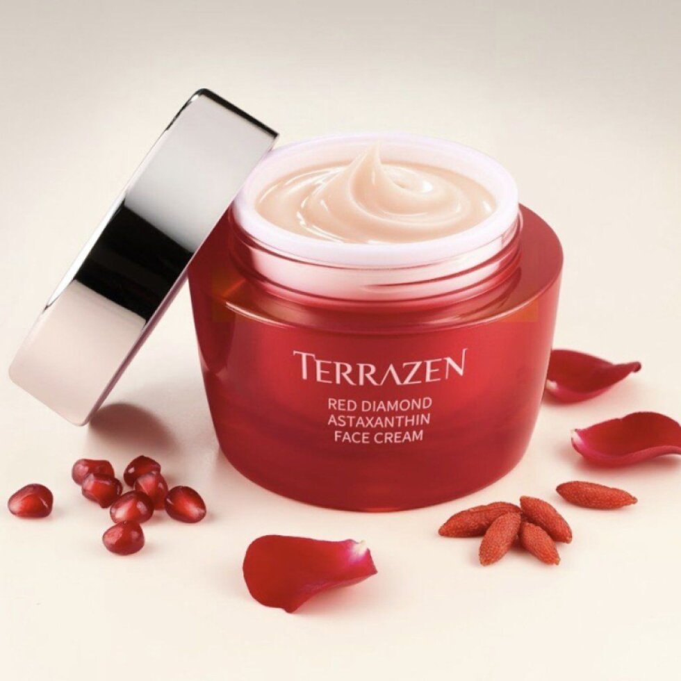 Terrazen - Red Diamond Astaxanthin Face Cream - Luxusní omlazující pleťový krém s astaxanthinem, resveratrolem a ceramidy 50 ml