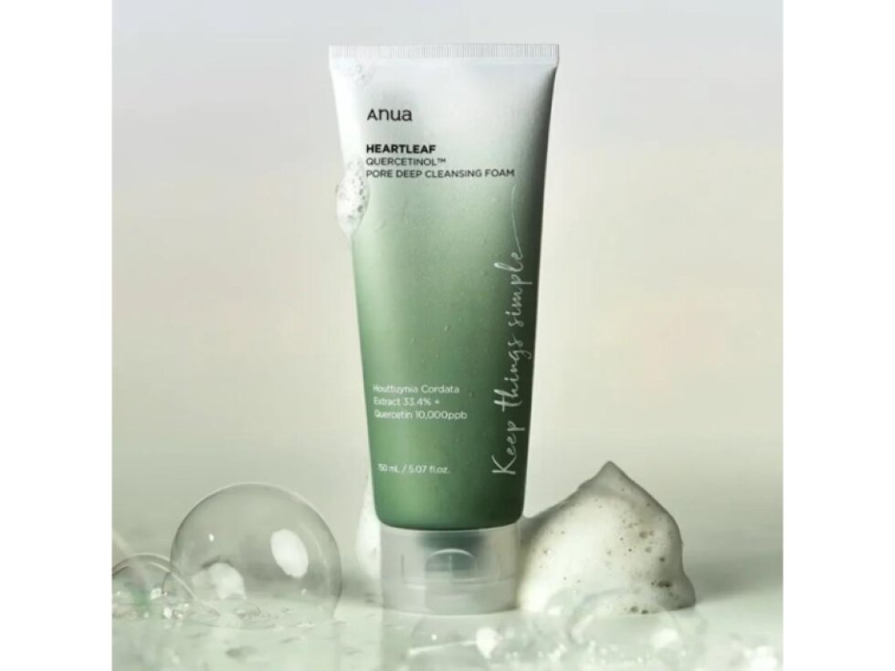 ANUA - HEARTLEAF QUERCETINOL PORE DEEP CLEANSING FOAM - Jemná čisticí pěna s quercetinem na hluboké čištění pórů 150 ml