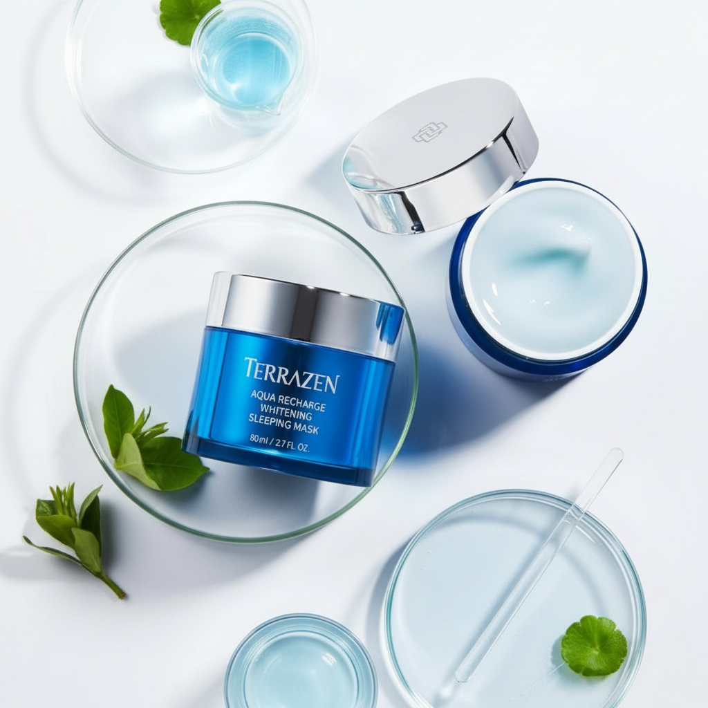 TERRAZEN - AQUA RECHARGE TREATMENT WHITENING SLEEPING MASK - Rozjasňující noční pleťová maska pro sjednocení tónu a hydrataci 80 ml