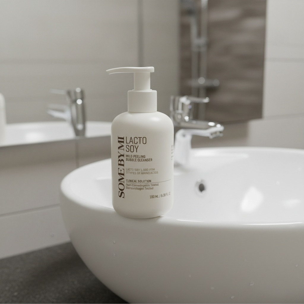 SOME BY MI – Lactosoy Mild Bubble Peeling Cleanser – Jemný peelingový čisticí gel s fermentovanou sójou 180 ml