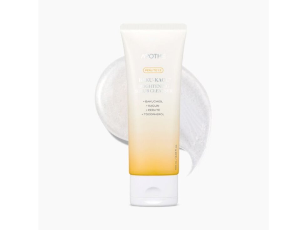 APOTHE - BAKU-KAOL BRIGHTENING SCRUB CLEANSER - Rozjasňující exfoliační čisticí gel s bakuchiolem a kaolinem 100 g