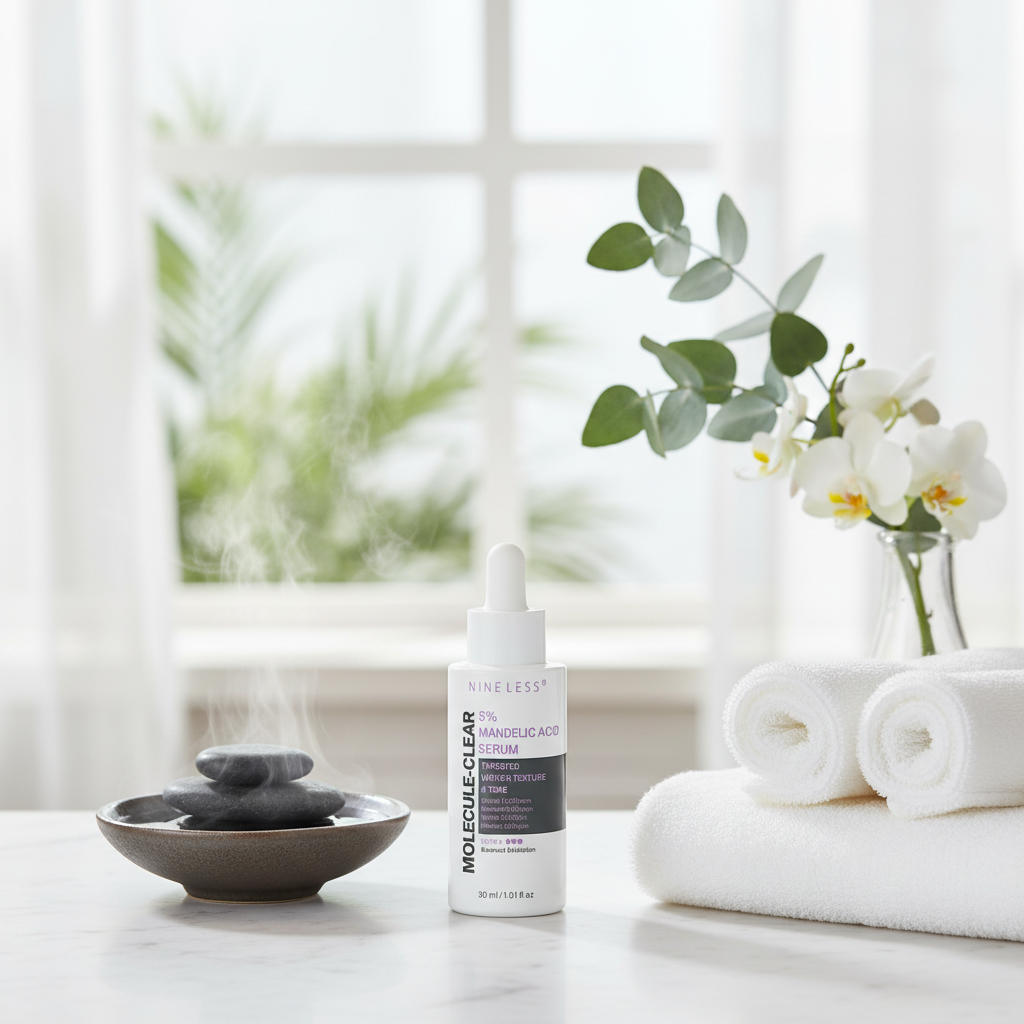 NINE LESS - MOLECULE CLEAR 5% MANDELIC ACID SERUM - Jemné exfoliační sérum s 5% kyselinou mandlovou pro citlivou a problematickou pleť 30 ml