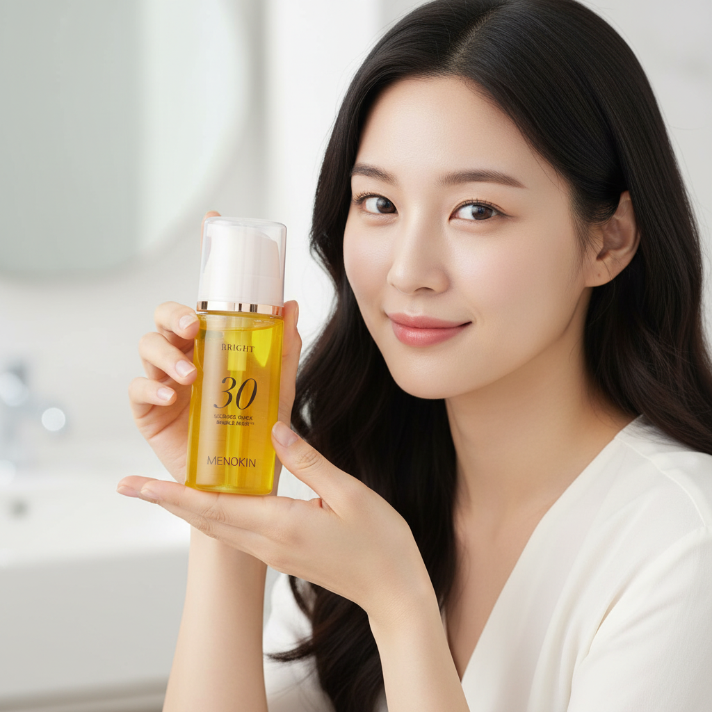 MENOKIN - 30 SECOND QUICK BUBBLE MASK BRIGHT - 0sekundové rozjasňující bublinkové sérum v masce s glutathionem 95 ml