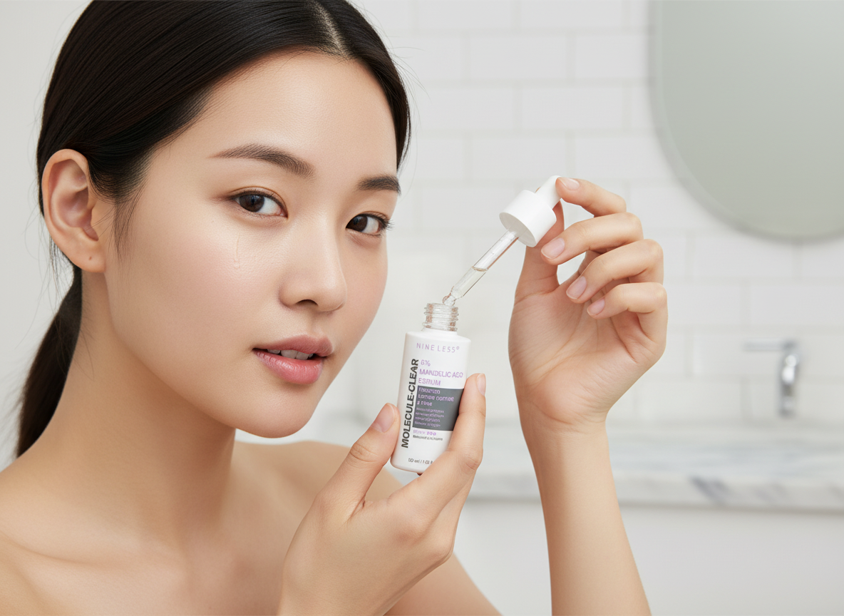 NINE LESS - MOLECULE CLEAR 5% MANDELIC ACID SERUM - Jemné exfoliační sérum s 5% kyselinou mandlovou pro citlivou a problematickou pleť 30 ml