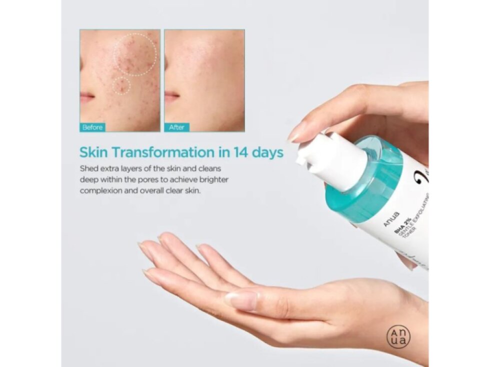 ANUA - BHA 2% GENTLE EXFOLIATING TONER - Jemný exfoliační toner s 2 % BHA pro čištění pórů a vyhlazení pleti 150 ml
