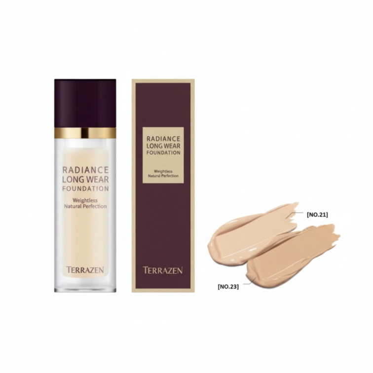 TERRAZEN - RADIANCE LONG WEAR FOUNDATION - Sametový dlouhotrvající protivráskový make-up s anti-aging složkami - Odstín 23 Natural Beige 30 ml