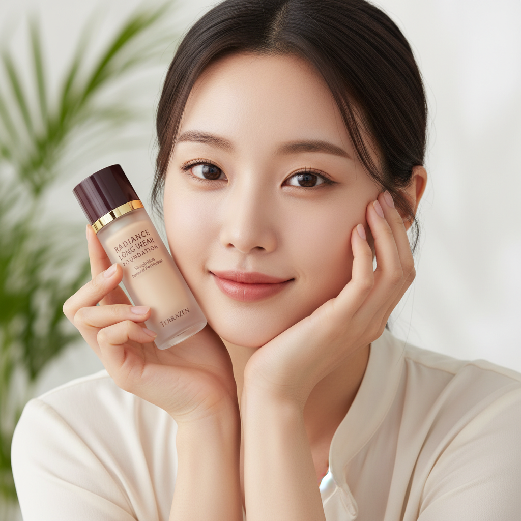 TERRAZEN - RADIANCE LONG WEAR FOUNDATION - Sametový dlouhotrvající protivráskový make-up s anti-aging složkami - Odstín 21 Light Beige 30 ml