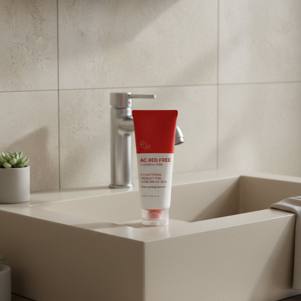 B.O.M. -AC RED FREE CLEANSING FOAM - Čisticí pěna s kyselinou salicylovou a Centellou 150 ml