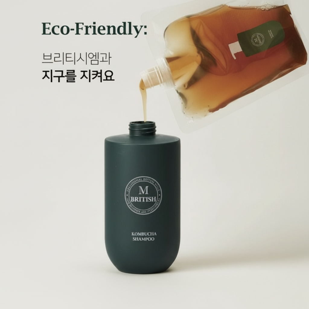 BRITISH M Kombucha Shampoo Refill – náhradní náplň šamponu bez silikonů
