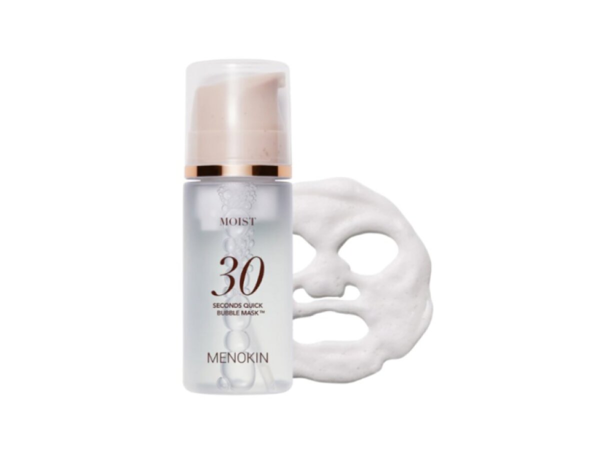 MENOKIN - 30 SECOND QUICK BUBBLE MASK MOIST - 30sekundové hydratační bublinkové sérum v masce s kyselinou hyaluronovou 95 ml