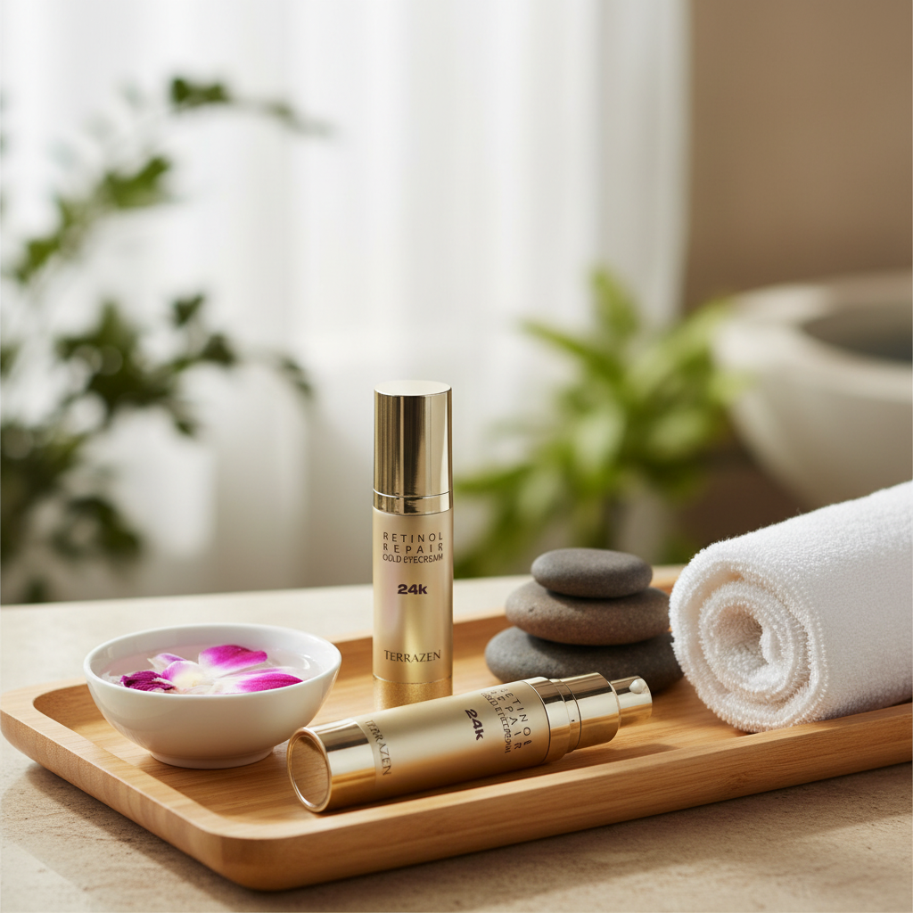 TERRAZEN - RETINOL REPAIR GOLD EYE CREAM - Protivráskový oční krém s multi-retinolem, 24k zlatem a peptidy ml