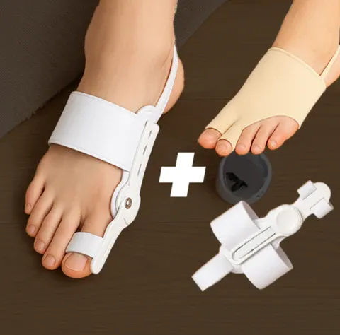 Revoluční trojbalení pro hallux valgus – 2× ortopedická pomůcka + 1× bežový separátor