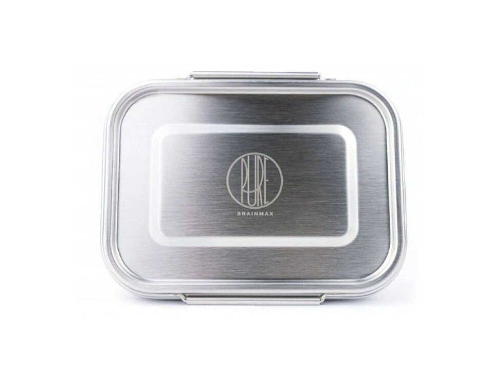 BrainMax Pure Nerezový svačinový box se sponou 1,6l