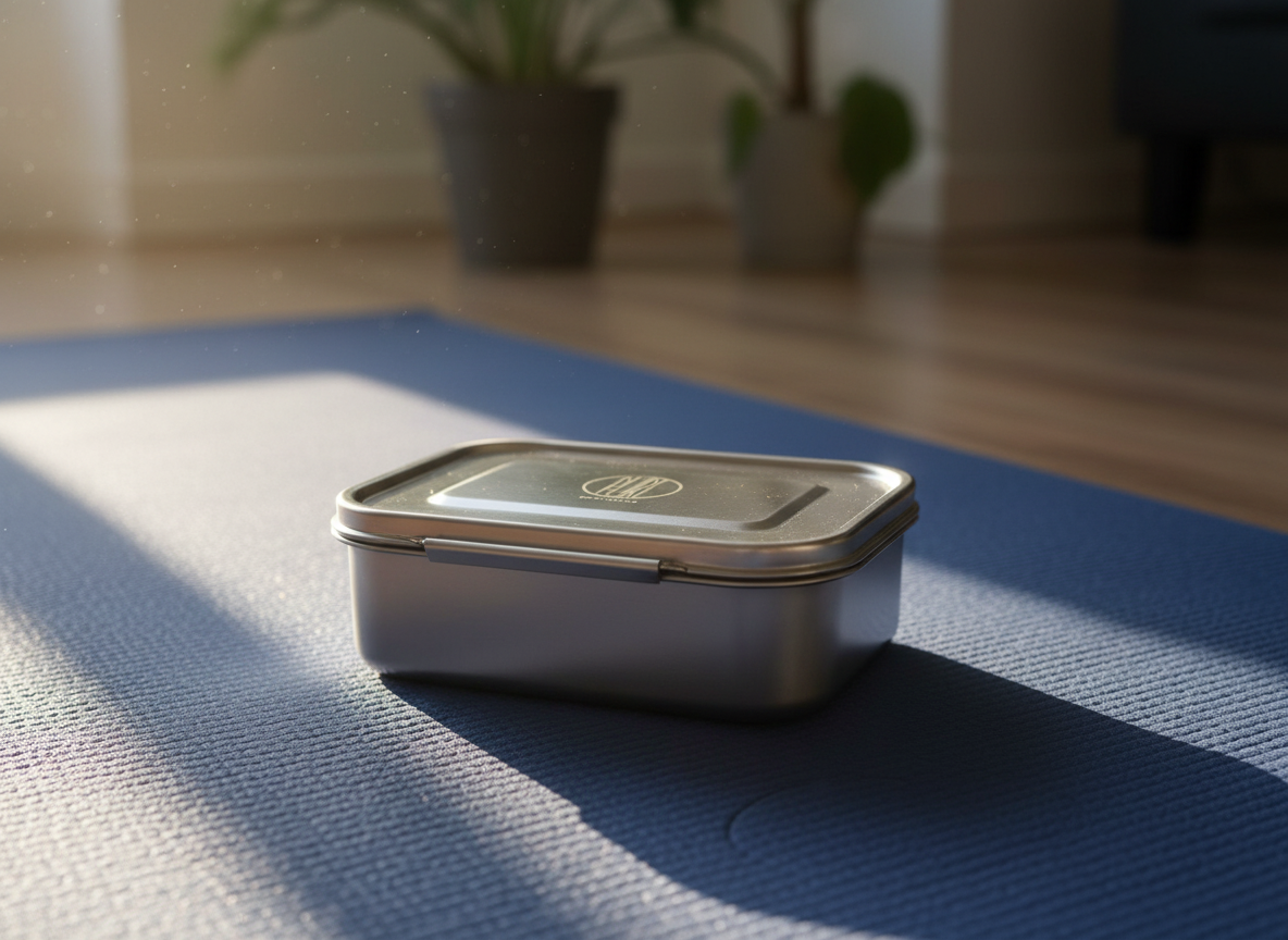 BrainMax Pure Nerezový svačinový box se sponou 1,6l