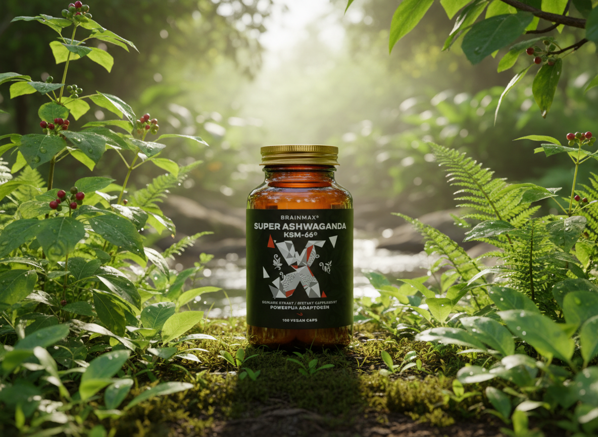 BrainMax Super Ashwagandha extrakt KSM-66 100 rostlinných kapslí