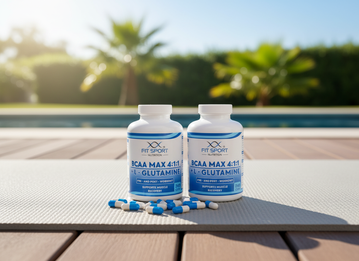 FitSport Nutrition 2x BCAA MAX 4:1:1 + L-Glutamine 240 kapslí