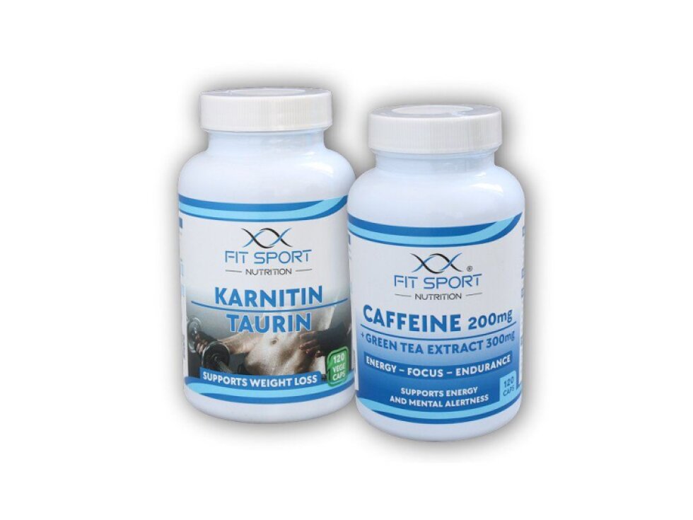 FitSport Nutrition Karnitin Taurin 120 vege caps + Caffeine 200mg + Green Tea 300mg 120 caps