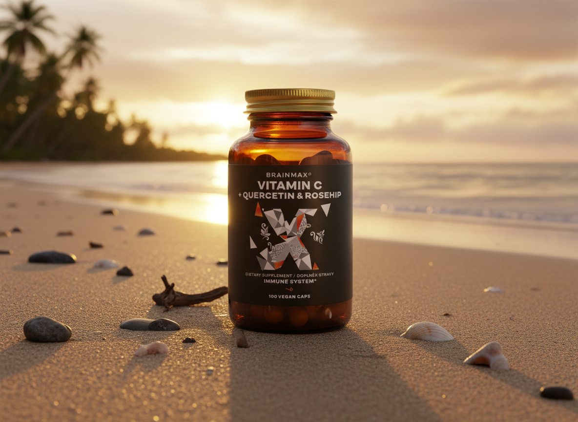 BrainMax Vitamin C & Quercetin, Rose Hip 100 rostlinných kapslí