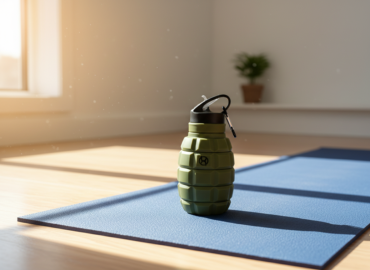 BrainMax Pure Grenade bottle skládací silikonová lahev 580ml