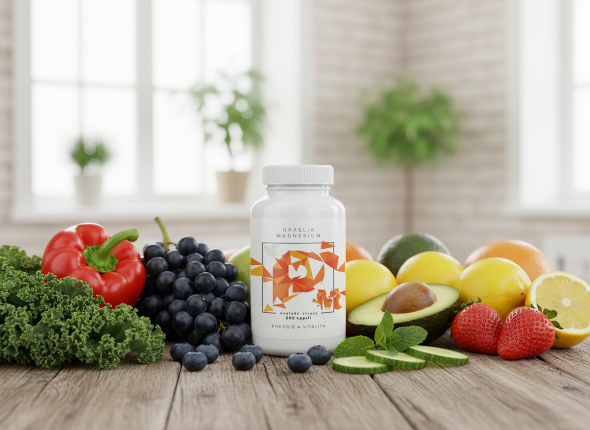 BrainMax Draslík Magnesium, Draslík citrát + Hořčík malát 200 rostlinných kapslí