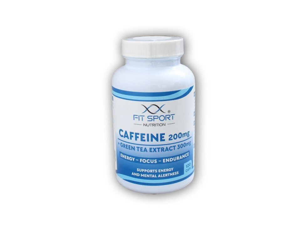 FitSport Nutrition Caffeine 200mg + Green Tea Extract 300mg 120 kapslí - Kofein